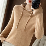 Cenna – Gestrickter Kapuzenpullover aus Kaschmirwolle – Khaki