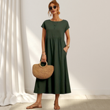 Annika | Elegantes Kleid – Dunkel Grün