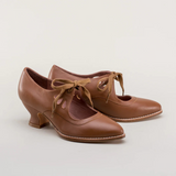 Sheridan - Orthopädische Schnürschuhe für Damen mit Absatz – Braun
