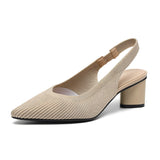 Dannon - Stilvolle Slingback-Absatzsandalen – Beige
