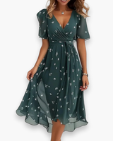 Damen Lässiges Boho Kleid | Midi Gradientenkleid – Grün