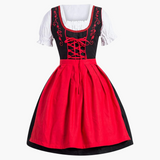 Traditionelles Dirndl mit Schürze für Damen - Oktoberfest 2025 – Rot