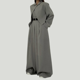Lorayae - Soft-Touch Set aus weit geschnittenem Jumpsuit und Jacke – Grau