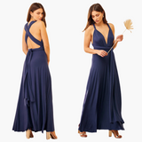 Abendkleid mit V-Ausschnitt - Damen Stil für Gala-Nächte – Marineblau