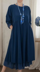 Loralya – Stilvolles, lässiges Maxikleid – Blau