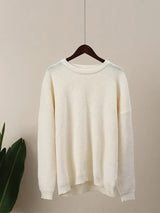Warmer winterpullover: modischer rundhalsausschnitt im minimalistischen design – Weiß