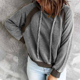 Lässiges sweatshirt mit kapuze und langen armeln – Grau