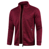 Henrik™ – Zeitloses Strickjacke mit Reißverschluss – Karmesinrot