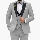 Stylisher Slim Fit Anzug - moderner Look für Herren zur Hochzeit – Hellgrau
