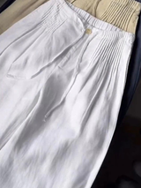 Moriah - Luftige Leinenhose mit weitem Bein – Weiß