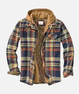 Sebastian | Quilted Patchwork Jacket – Blau Orange