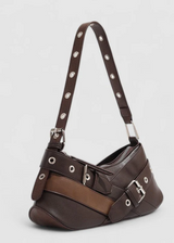 Kompakte Damen Handtasche – Vegan Leder & Stilvolles Design – Braun