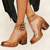 Nina - Damen Elegante Pumps mit Blockabsatz und Komfortpolsterung – Hellbraun