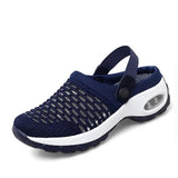 Henrike - Damen Slip-On Sneaker mit Mesh und Riemen – Blau