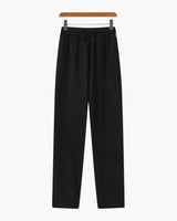 Adrian | Leichte Slim Fit Herren Sommer Leinenhose mit Kordelzug – Schwarz