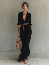 Victoria | Müheloses Maxikleid – Schwarz