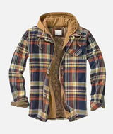 Pladex™ - Patchwork-Karojacke – Blaue Orange
