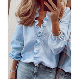 Camillea | Elegante Bluse Damen | Puffärmelig – Blau