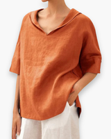 Damen Luftige Elegante Bluse | Sommer Blusen – Orange