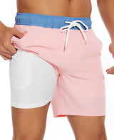 Adam – Badeshorts für Herren – Schnelltrocknende Strandbekleidung – Rosa