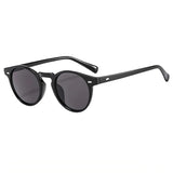 Unisex Zeitlos Rund Stil Sonnenbrille | Klassisch – Schwarz