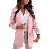 Damen Lange Leicht Blazer | Formell – Rosa