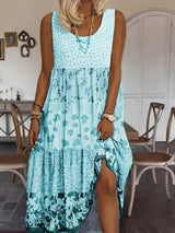 Nancy - Stilvolles Boho-Midikleid – Grün