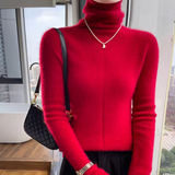 Athena – Rollkragenpullover aus Wolle und Kaschmir – Rot
