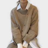 Maya | Moderner Strick-Cardigan mit Knöpfen – Beige
