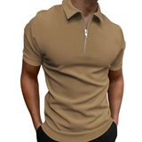 GREGORIO | MODERNES POLO MIT HALBHOHEM REISSVERSCHLUSS – Khaki