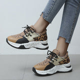 Raylise : Damen Turnschuhe mit Leopardenmuster zum Schnüren – Leopard