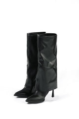 Olivia | Schwarze Designer-Stiefel mit einzigartigem Oversized-Look – Schwarz