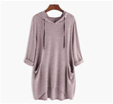 Katinka - Damen Sweatshirt Unregelmäßige Taschen – Sakura