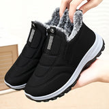 Winterschuhe Damen | Knöchelhoch Slip On – Schwarz