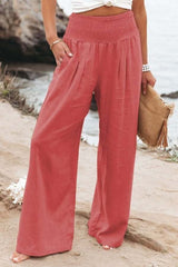 Quinley - Leinenhose mit Stretch – Orange