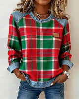 Célia – Sweatshirt „Patchwork Daring“ – Rot