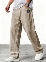 Lushan - Weite Leinen Hose – Khaki