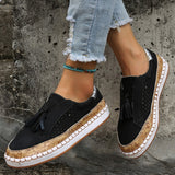Tasselina™ – Stilvolle Damen Loafer mit dekorativen Quasten – Schwarz