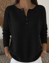 Belen - Softtouch-Henley-Sweatshirt – Schwarz