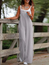 Elvyn – Vielseitiger Overall mit weitem Bein – Hellgrau