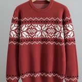Liam | Vintage Isländischer Pullover – Karmesinrot