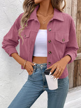 Nichola – Langärmelige Jacke Mit Knopfleiste – Rosa