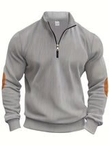 Breno™ - Eleganter Pullover mit halbem Reißverschluss – Grau