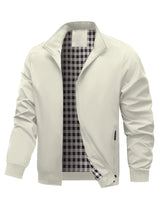 Charith - Lässige Langarm Jacke Mit Reißverschluss – Beige
