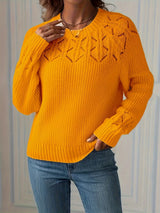 Nasia – Eleganter Langarmpullover – Oranje