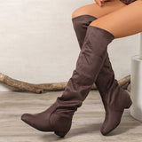 Overknee Stiefel Damen | Runder Zehenbereich mit Hohem Schaft – Braun