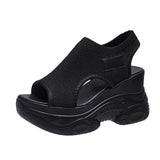 Calina - Plateau-Sandalen mit offener Zehenpartie – Schwarz
