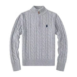 Mathias | Stylischer Pullover mit Halbreißverschluss – Grau