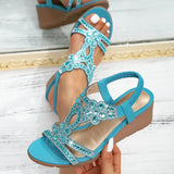 Susan – Orthopädische Keilsandalen – Blau