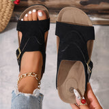 Luna | Leicht Konturiertes Fußbett Sandalen – Schwarz